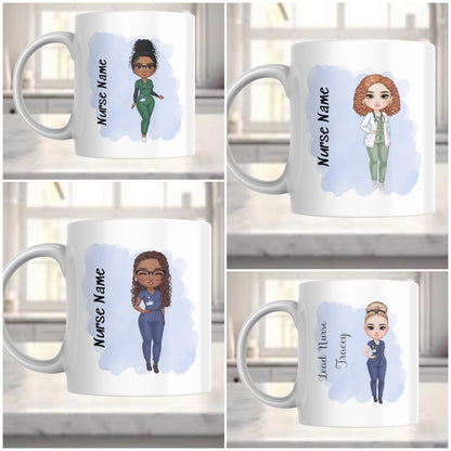 Custom Personalised Nurse, Doctor, Medical Staff Mug. Different Hairstyles, Uniform Choices And More