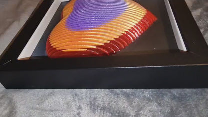 ❤️ 3D Printed Tri-Colour Heart in Shadow Box Frame – Ready to Hang or Display