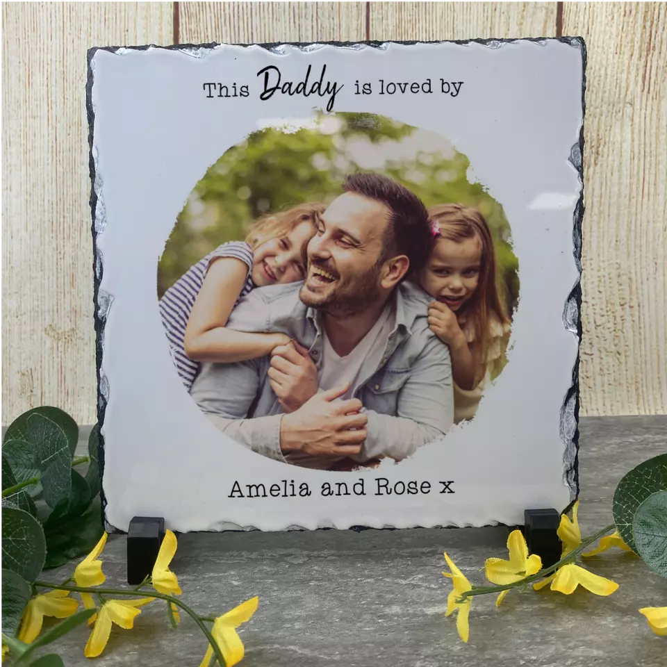 Personalised Custom Photo Slate: Unique Gift for Weddings, Anniversaries, Christmas & Birthdays, Memorial Keepsake Display